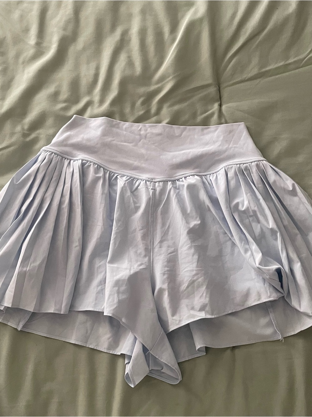 Aerie Offline Pleated Pastel Blue Athletic Shorts
